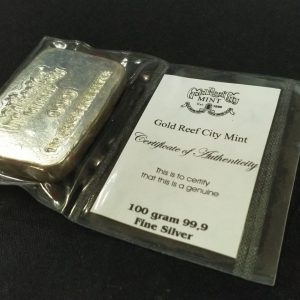 100 Grams Fine Silver 99,9 Cast Bar