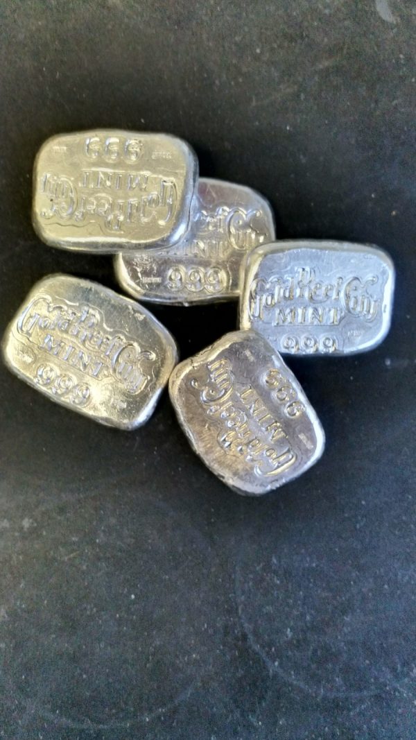 1oz Fine Silver Nugget Gold Reef City Mint