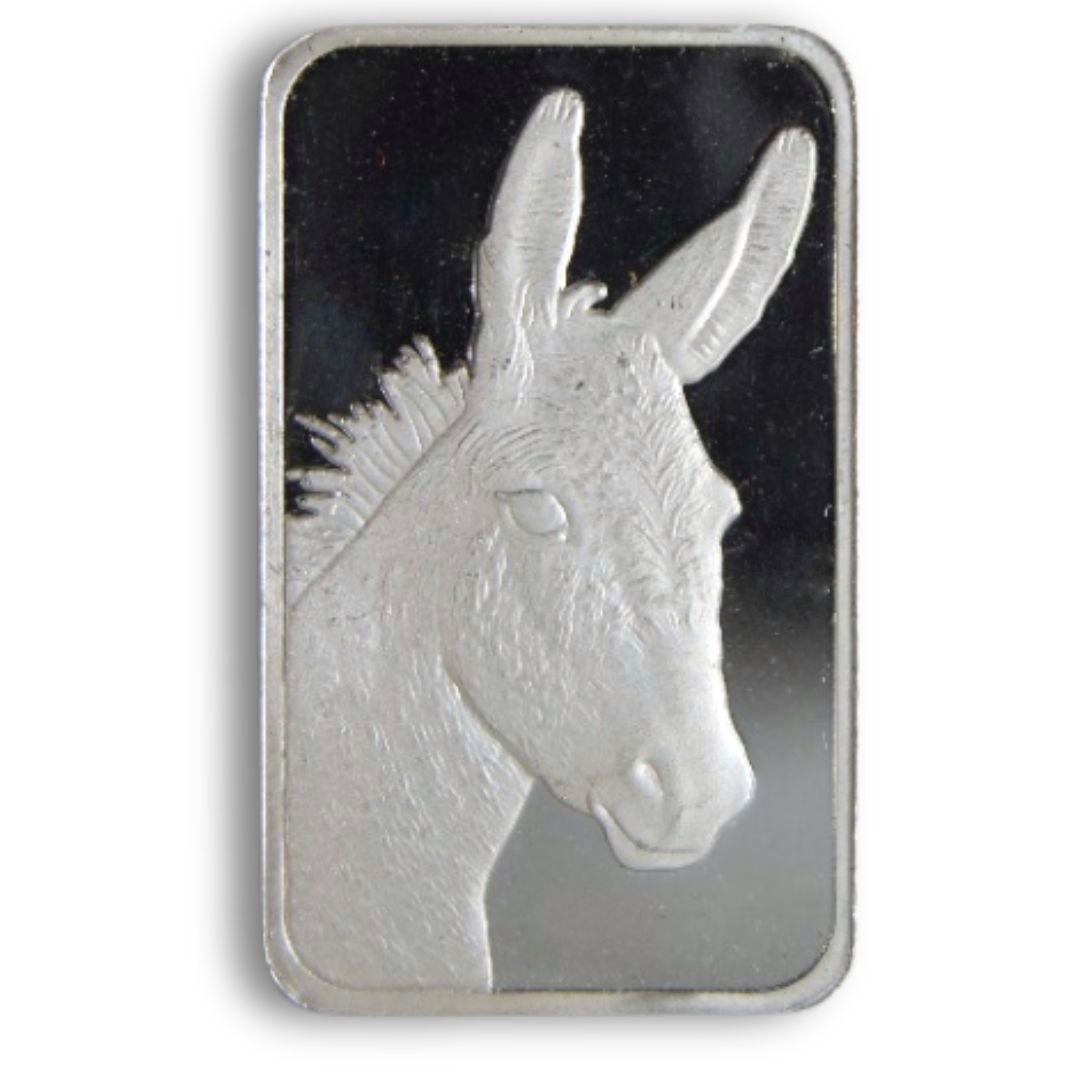 100G Fine Silver Bar - The Donkey - Image 2