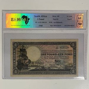 1945 - One Pound - AU50 SANGS Graded