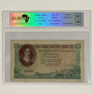 1962 - Ten Rand - XF 45 SANGS Graded