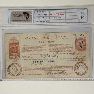 1898 - Vyf Shillings - EF40 SANGS Graded