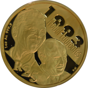 2007 SA Gold Protea - 1oz Proof - Mandela/De Klerk
