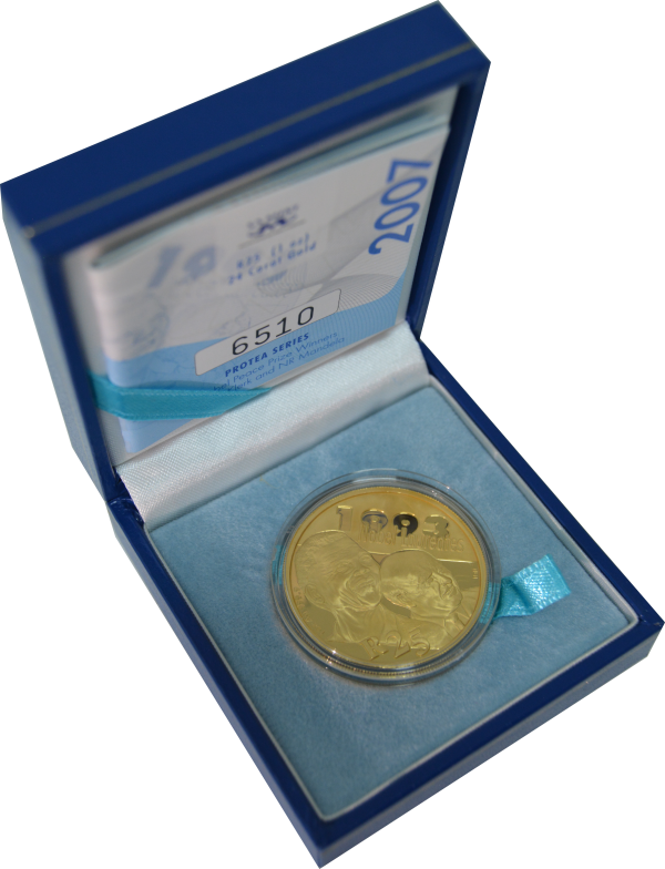 2007 SA Gold Protea - 1oz Proof - Mandela/De Klerk - Image 3