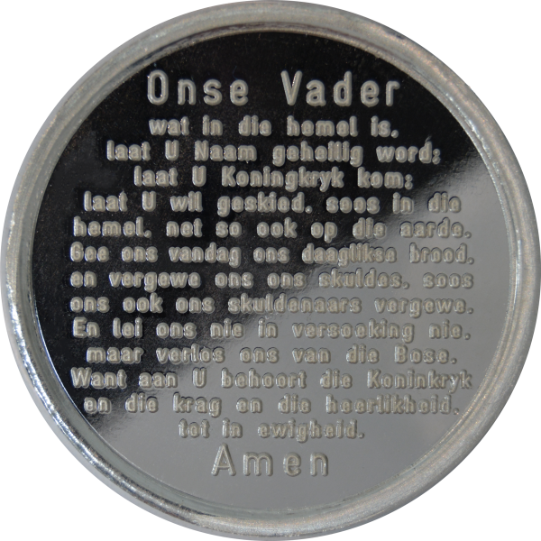 1 ounce Fine Silver - Lords Prayer Afrikaans - Image 2