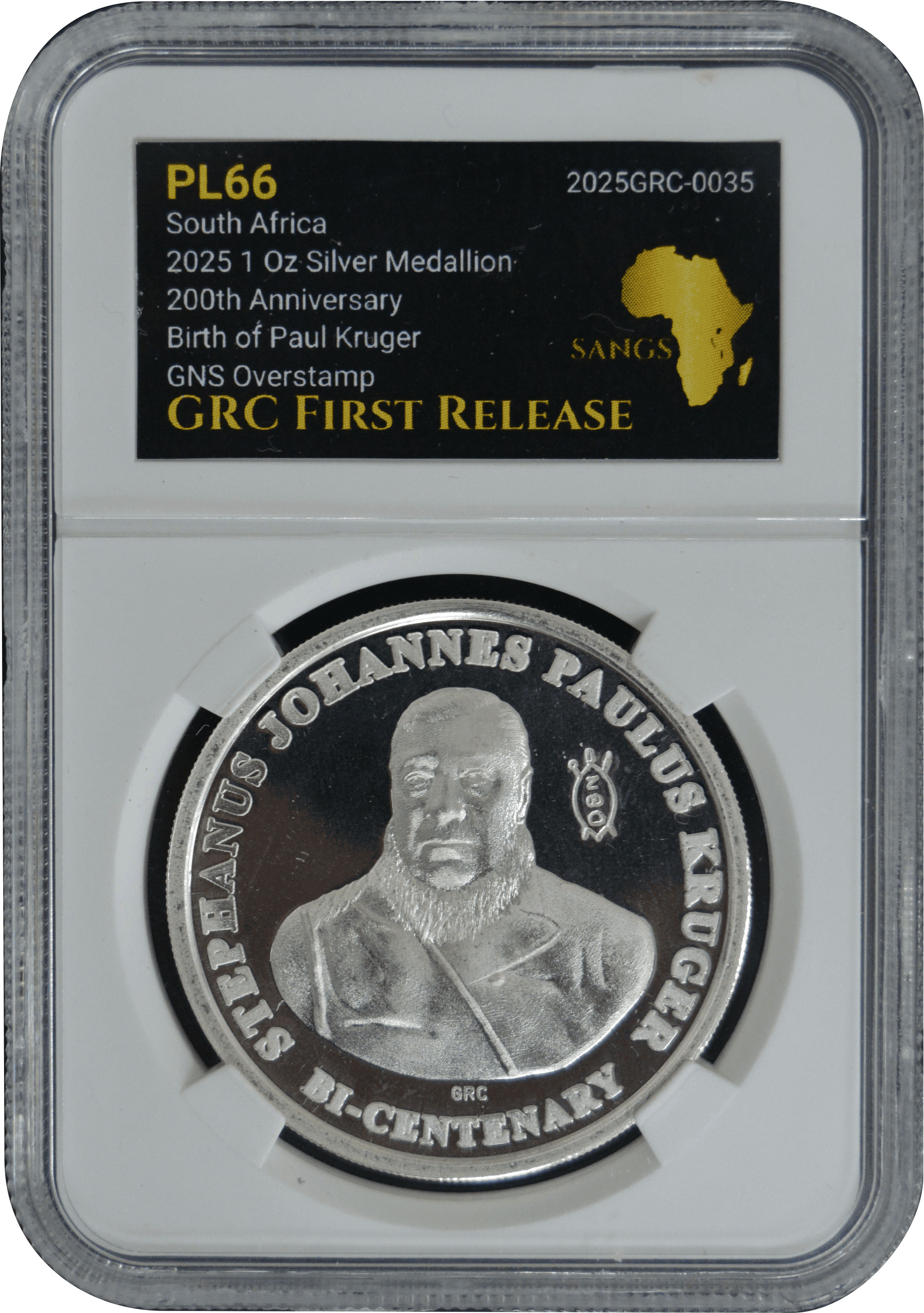 Paul Kruger 200 Years Bi-Centenary - DBN & GNS SANGS Graded