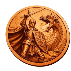 1oz Pure Copper - The Dragon Slayer