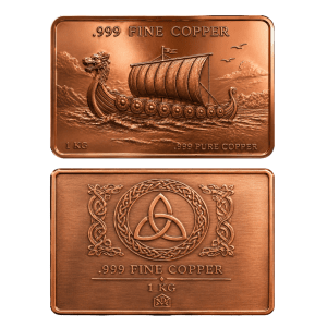 1kg Pure Copper Plain Viking Bar